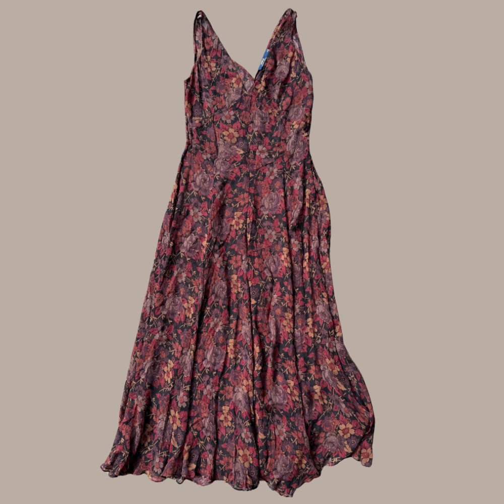 POLO Ralph Lauren Floral Print SILK Chiffon Maxi 4